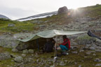 Camp 3 am Fuß des Njavvetjåhkkå (1392 m)